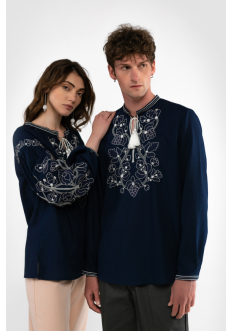 Embroidery for family "Lebedyne" dark blue