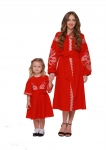 Dresses embroidered for Mom and Daughter “Vesnyanka” claret