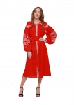 Dresses embroidered for Mom and Daughter “Vesnyanka” claret