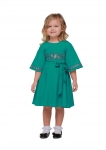 Girl dress embroidered "Vesnyanka" sea wave