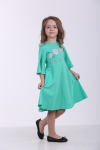 Embroidered dress for girls  "Nevistochka"  mint