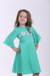 Embroidered dress for girls  "Nevistochka"  mint