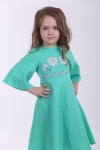 Embroidered dress for girls  "Nevistochka"  mint