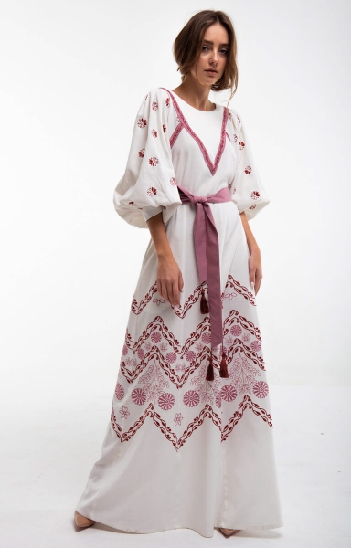 Сукня вишита Леля молочна