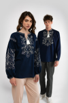 Embroidery for family "Lebedyne" dark blue