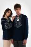 Embroidery for family "Lebedyne" dark blue